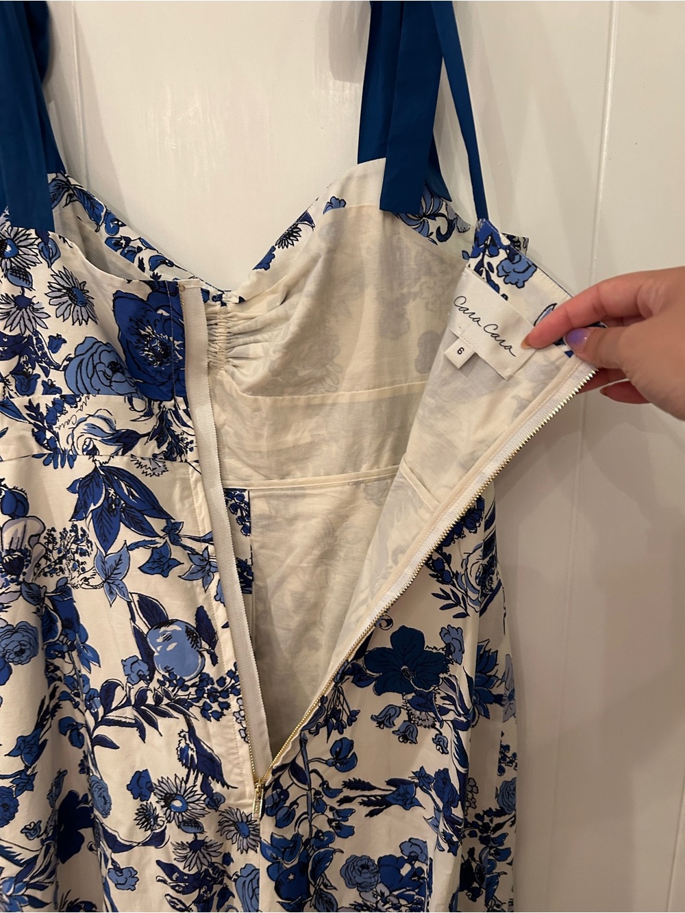 Cara Cara Flower Grid Blue Belvedere Dress - Picture 15 of 16